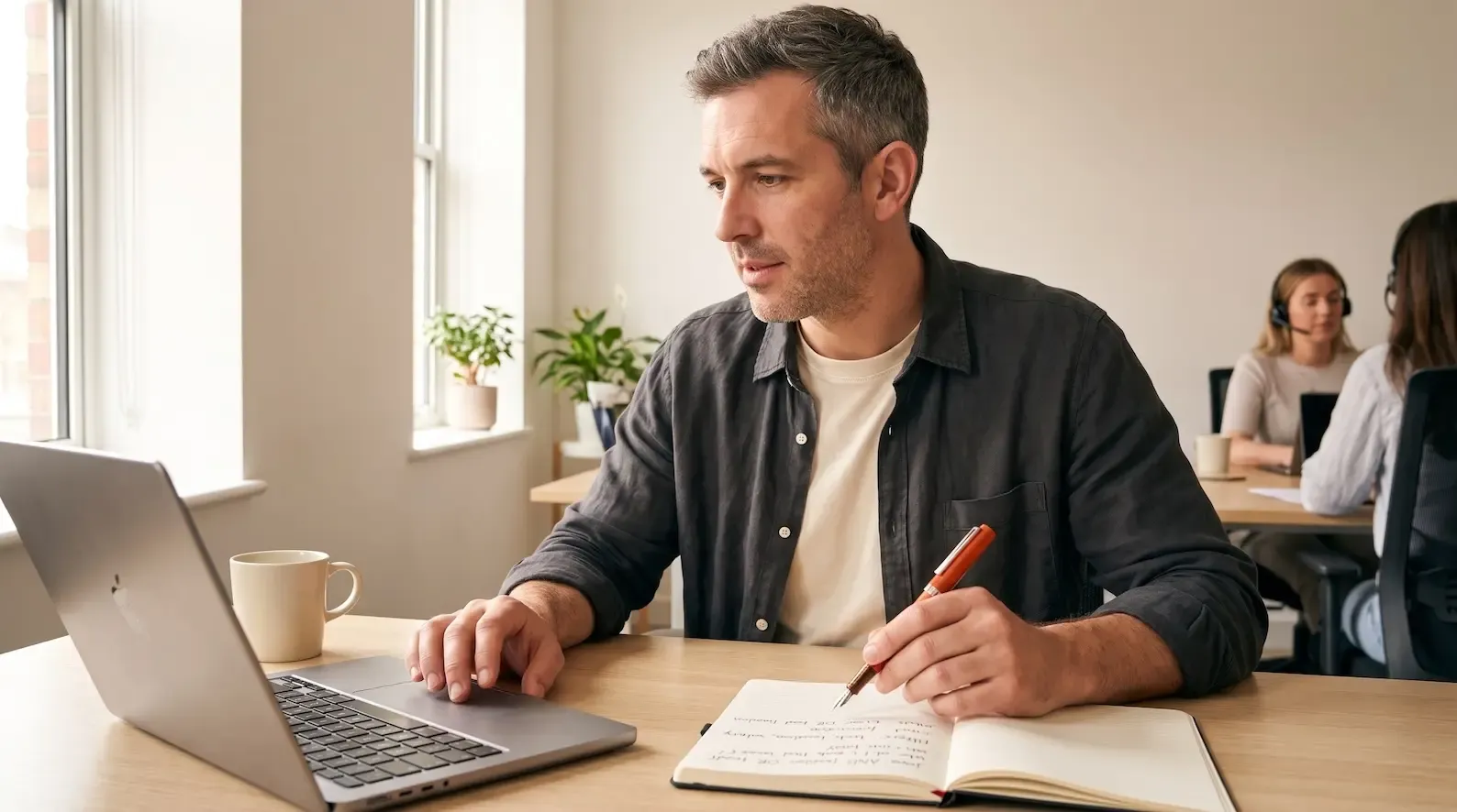 Recruitment CRM search in plain English in 2026: a recruiter using natural language to query the agency's captured memory across candidates, clients, notes, calls, and messages, illustrating the Three Search Modes framework of Boolean strings, structured filters, and plain-English intent